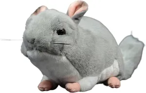 Premium Soft Gray Chinchilla Stuffed Animal - 12 Inch Plush Toy with Realistic Details for Collectors and Animal Lovers