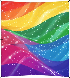 Pride Month a Rainbow Stripe Stable Beach Tent UPF50  Easy Setup Outdoor Sun Shade with Sturdy Poles, Sandbags and Shovel for Backyard and Camping