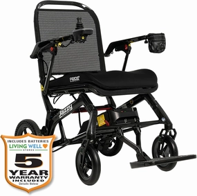 PrideMobility Jazzy Ultra Light Power Wheelchair, Weighs Just 33 Pounds, with 5-Year Extended Warr (10 AH Battery)