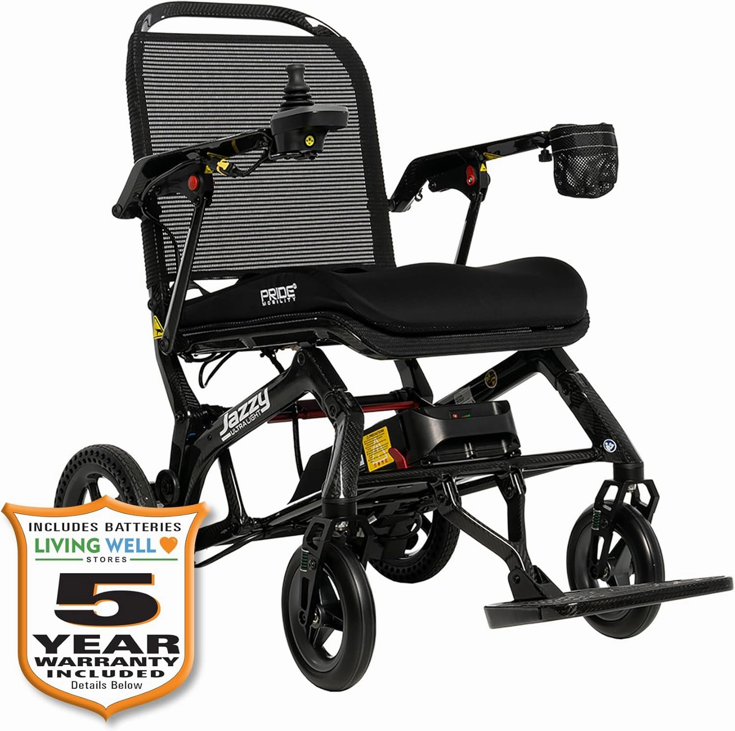 PrideMobility Jazzy Ultra Light Power Wheelchair, Weighs Just 33 Pounds, with 5-Year Extended Warr (10 AH Battery)