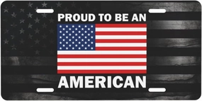 Proud to Be an American Personalized Front Aluminum License Plate Suitable for Outdoor Play 6 X 12 in