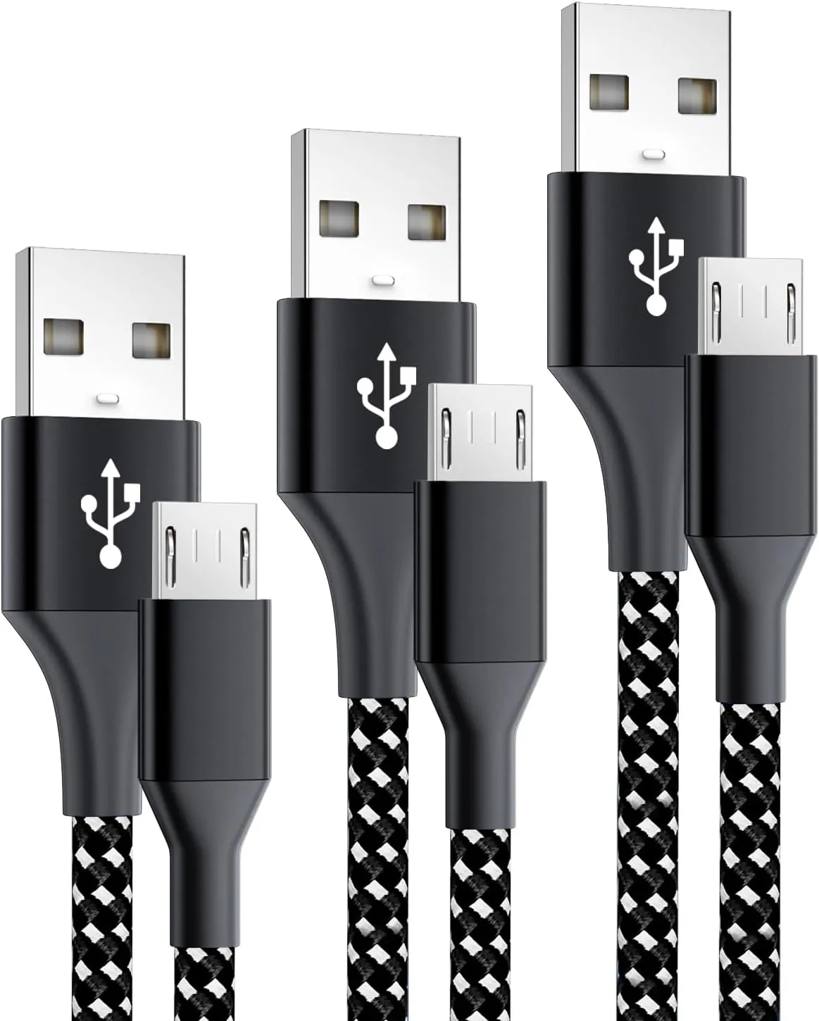 PS4 Controller Charger Cable 3-Pack 6FT for Xbox One Controller Dualshock 4,PS4 Charging Cord,Nylon Braided Micro USB Data Sync Cable for PlayStation 4 PS Slim/Pro,Charge and Play Wire 6 ft