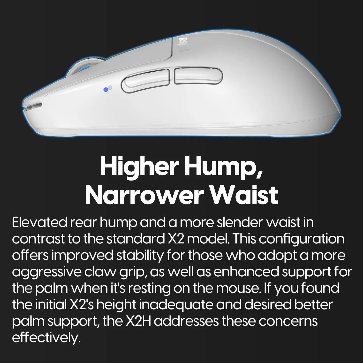 Pulsar Gaming Gears X2H Mini Wireless Gaming Mouse, Ultra Lightweight 1.83 oz (52 g), Symmetrical, Optical Switch, 2.4 Ghz 1 ms, 26000 DPI, PAW3395 Sensor (Mini, Wireless, White) (Renewed)