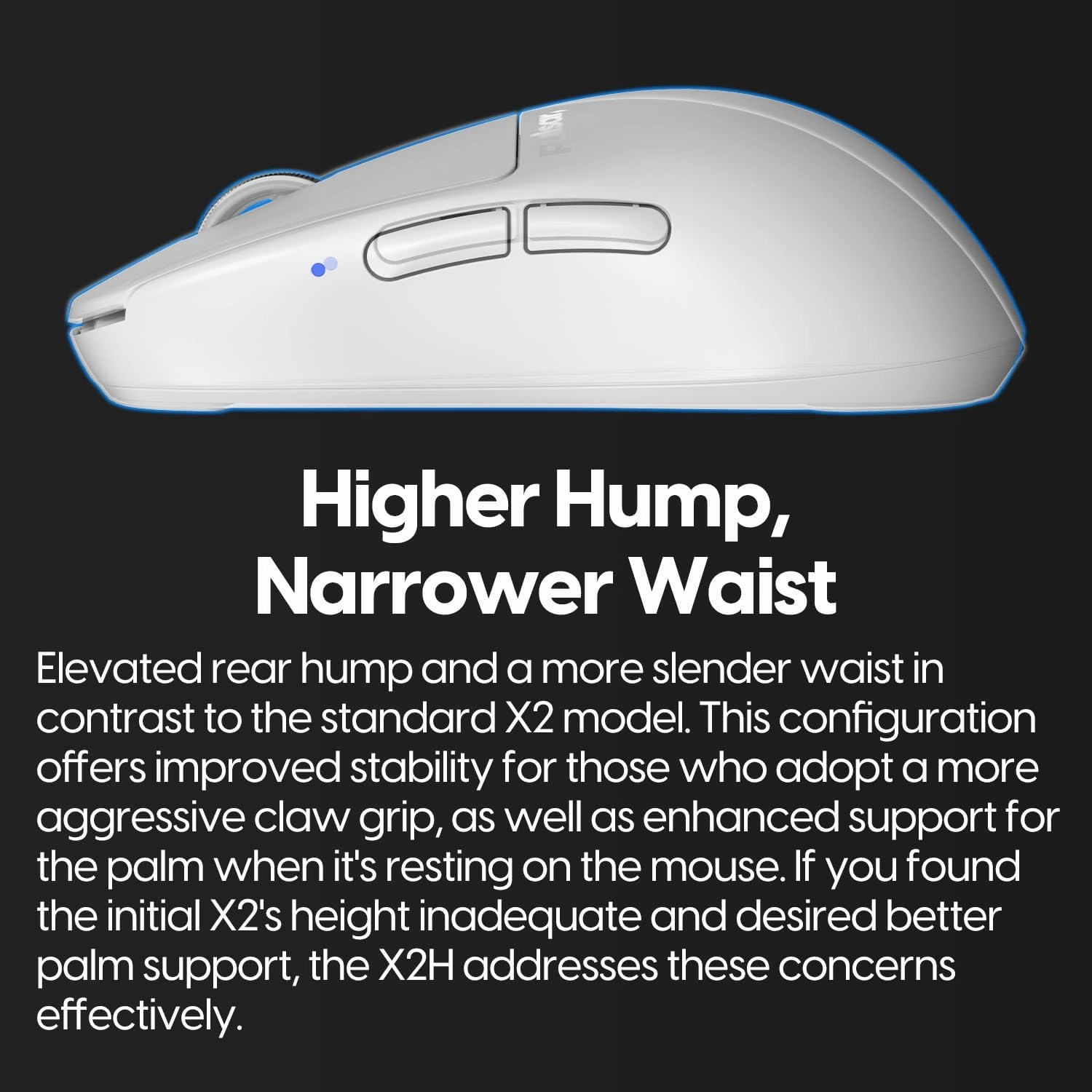 Pulsar Gaming Gears X2H Mini Wireless Gaming Mouse, Ultra Lightweight 1.83 oz (52 g), Symmetrical, Optical Switch, 2.4 Ghz 1 ms, 26000 DPI, PAW3395 Sensor (Mini, Wireless, White)