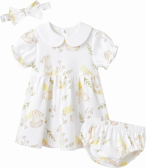 pureborn Baby Toddler Girl Dress with Bloomer Short and Long Sleeve Playwear Dress with Diaper Cover