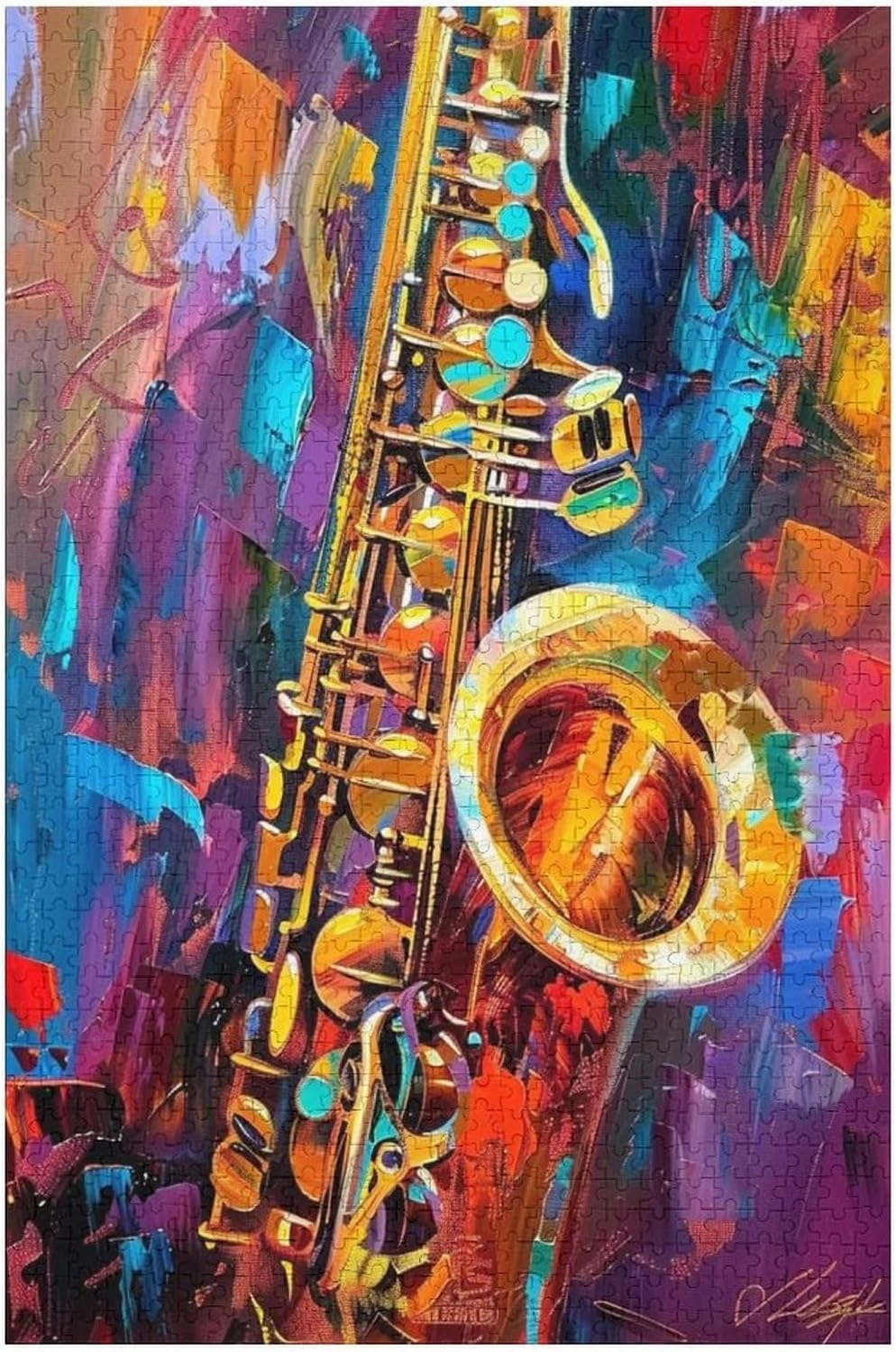 Puzzles for Adults 1000 Pieces - Musical Instruments Funny Saxophone Puzzles for Family Games, Puzzle for Gifts, Funny Puzzle for Education