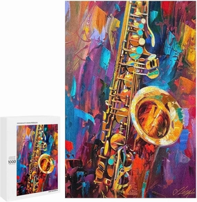Puzzles for Adults 1000 Pieces - Musical Instruments Funny Saxophone Puzzles for Family Games, Puzzle for Gifts, Funny Puzzle for Education