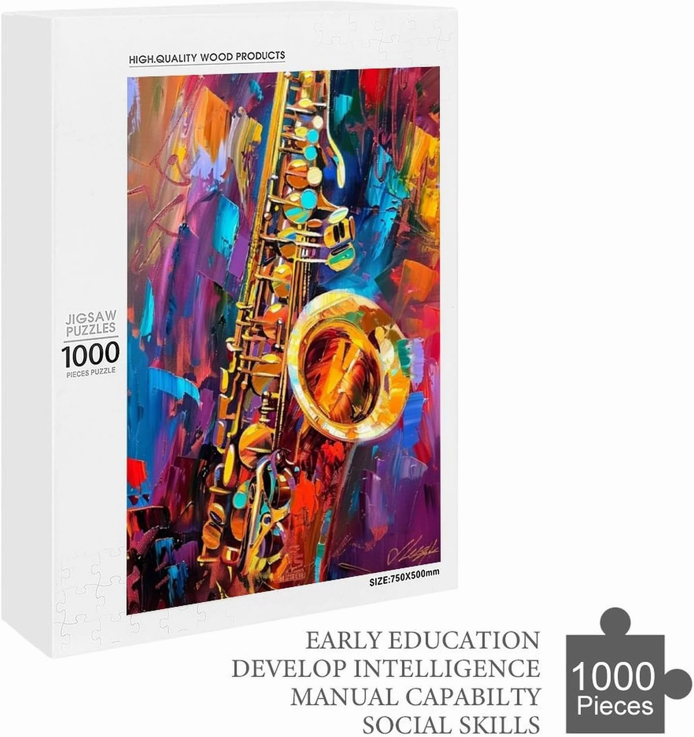 Puzzles for Adults 1000 Pieces - Musical Instruments Funny Saxophone Puzzles for Family Games, Puzzle for Gifts, Funny Puzzle for Education