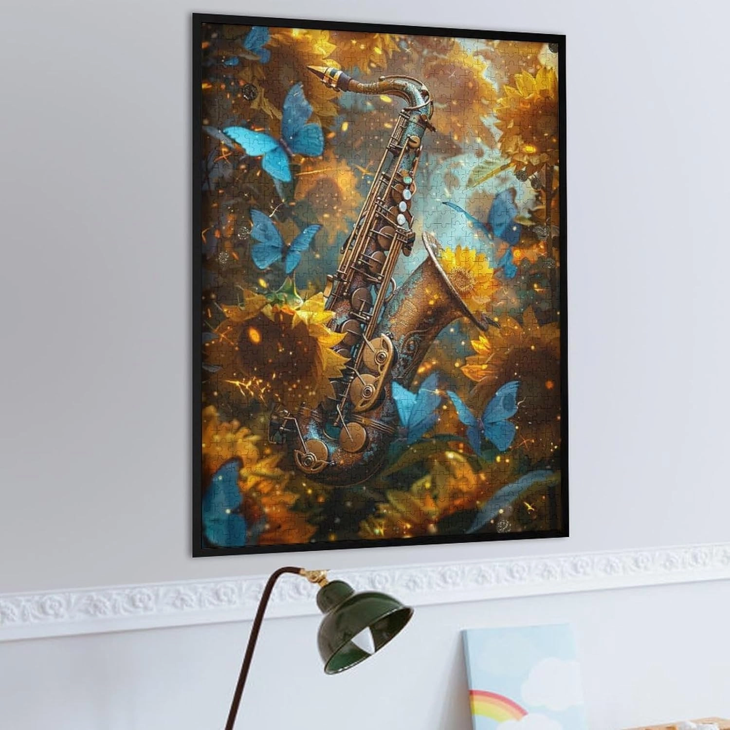 Puzzles for Adults 1000 Pieces - Sunflower Butterfly Saxophone Musical Instruments Funny Educational Puzzles Toys for Boys and Girls