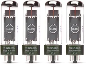 Quad of Tung-Sol EL34B New Production Power Vacuum Tube