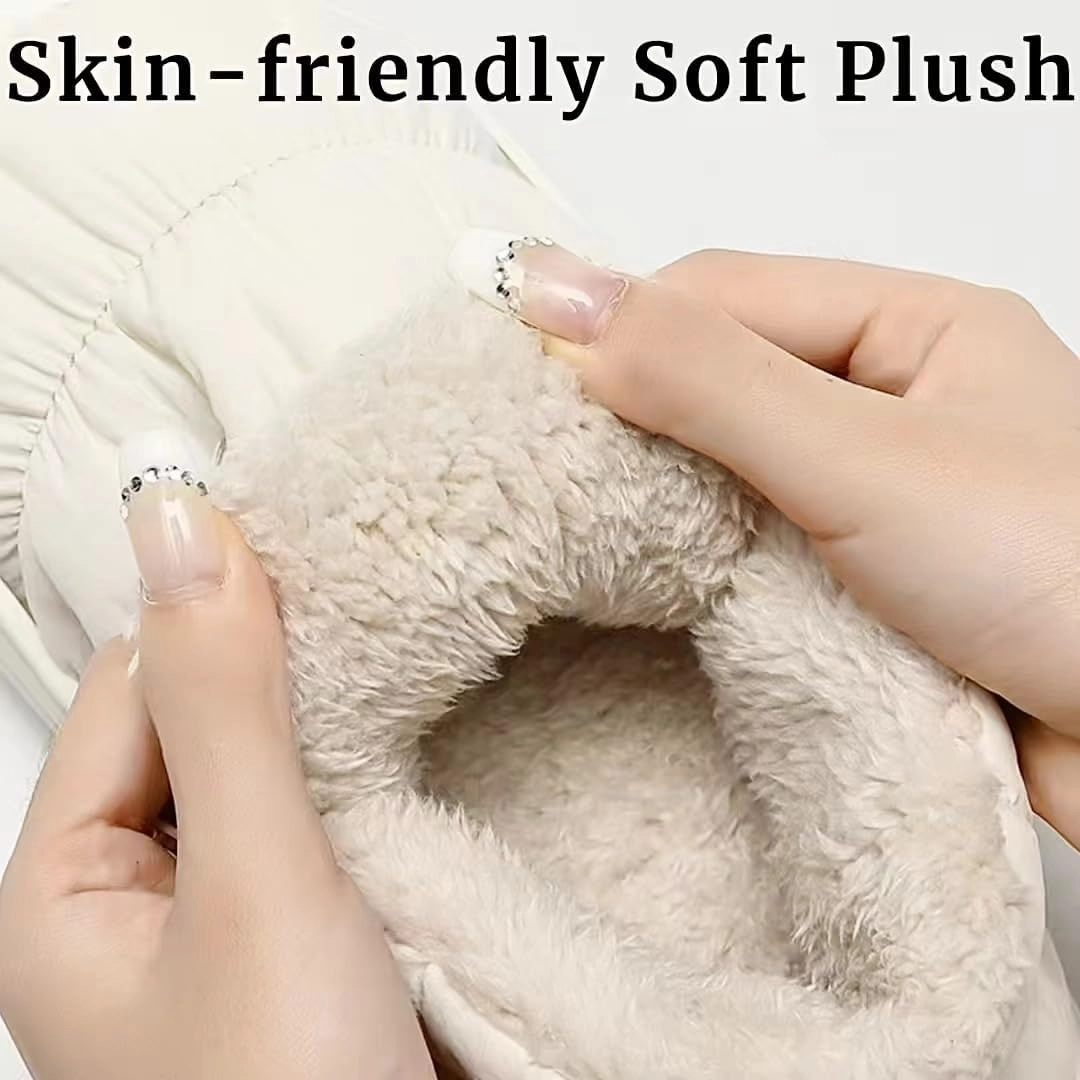 Quilted Puffer House Slippers with Full Foot Coverage Ultra-Soft Cotton Padding Fleece Lining Non-Slip Sole, All-Day Indoor Outdoor Comfort Warmth Shoes for Women Men