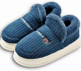 Quilted Puffer House Slippers with Full Foot Coverage Ultra-Soft Cotton Padding Fleece Lining Non-Slip Sole, All-Day Indoor Outdoor Comfort Warmth Shoes for Women Men