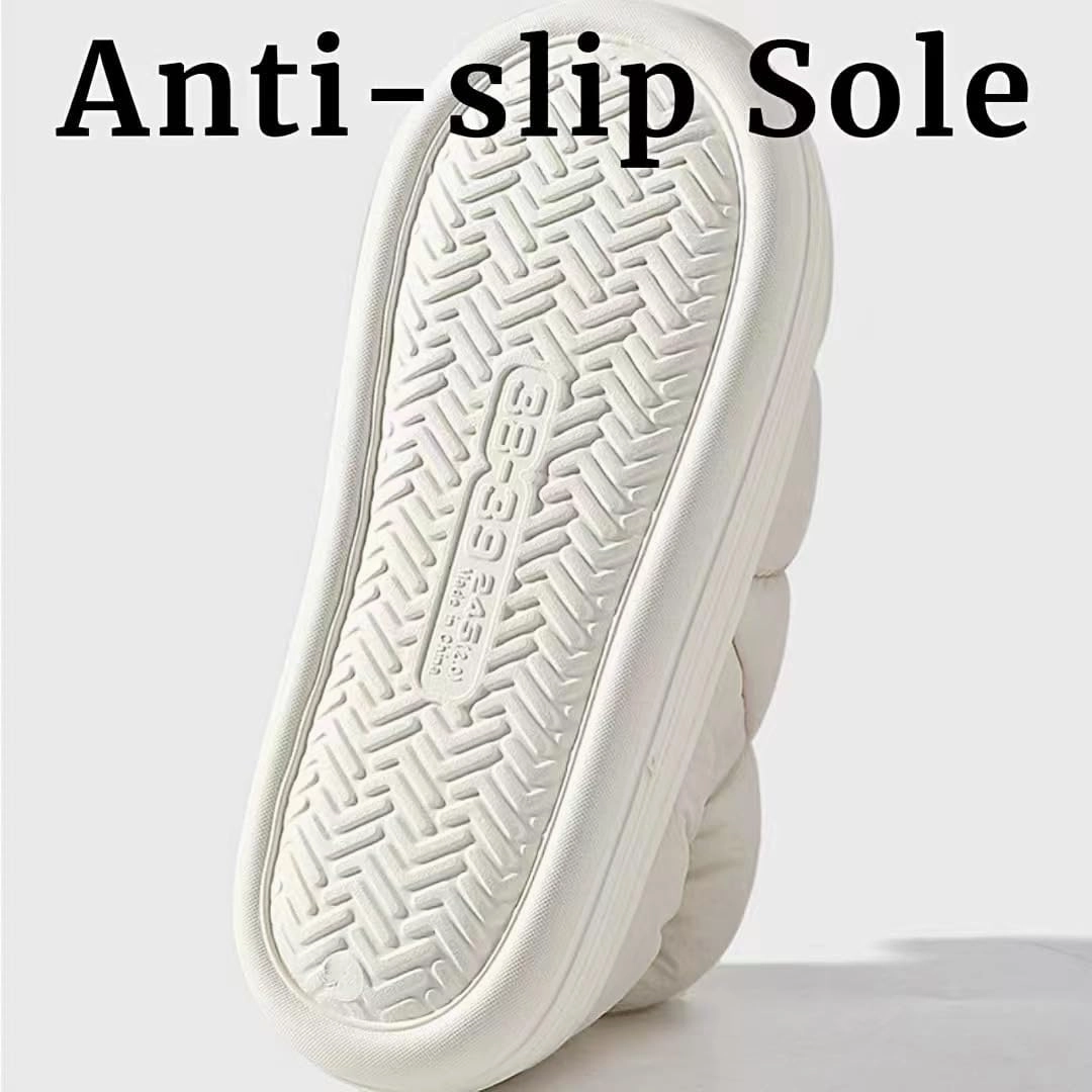 Quilted Puffer House Slippers with Full Foot Coverage Ultra-Soft Cotton Padding Fleece Lining Non-Slip Sole, All-Day Indoor Outdoor Comfort Warmth Shoes for Women Men