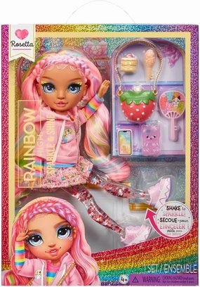 Rainbow High Sparkle And Shine Rosetta (Pink) 11" Fashion Doll With Liquid Sparkles On Legs, Shake To See Them Shine, Great For Boys And Girls Ages 4-12