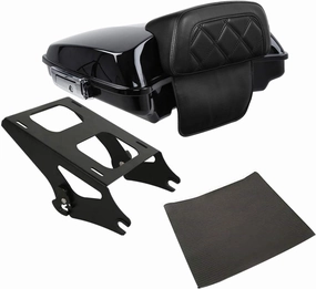 Razor Tour Pack Trunk Luggage Backrest W/Two-Up Tour Pack Mounting Rack Fit for Harley Road King Glide FLHR FLHRC FLHRSE2014-2020