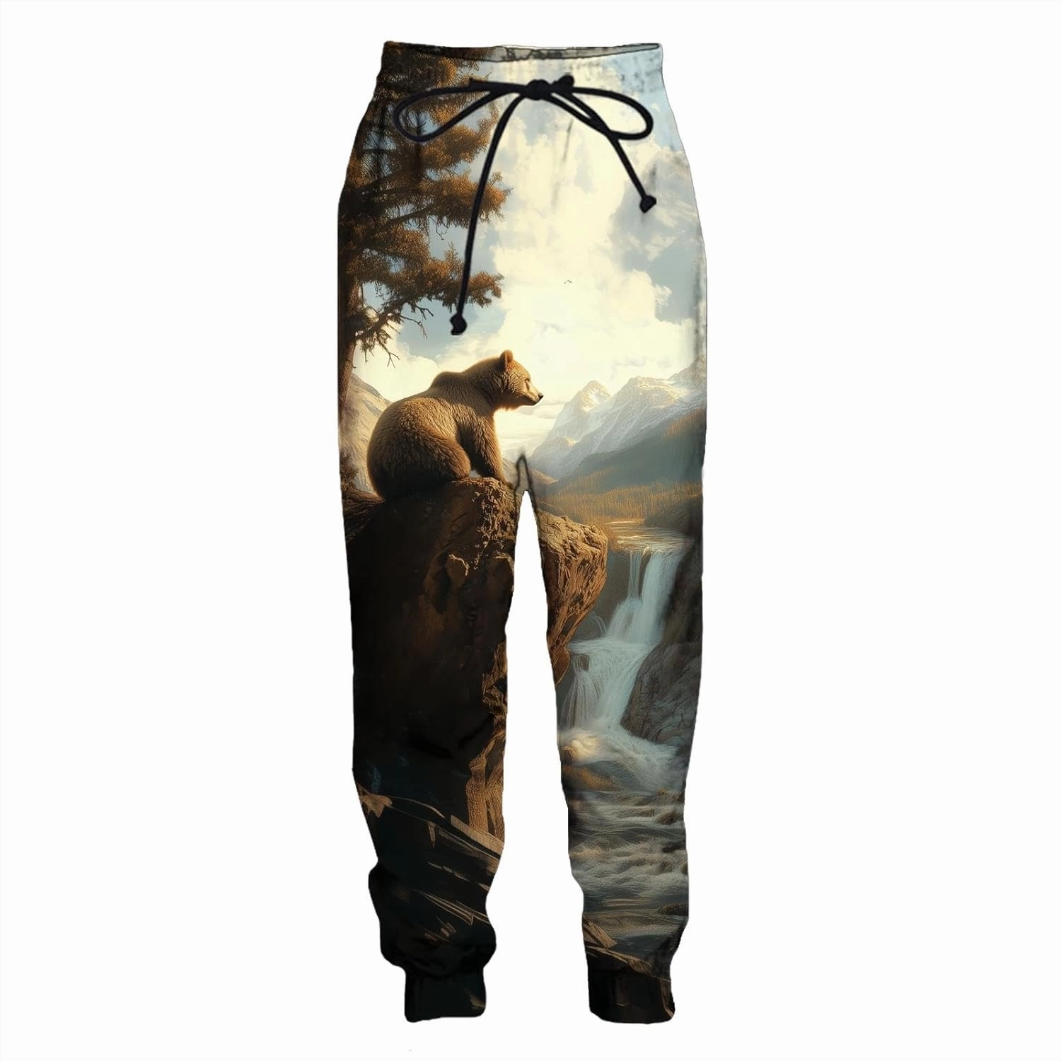 Realistic Grizzly Bear Pant Nature Wildlife Art Graphic Print Casual Wear Men Women Adventure