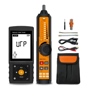 Rechargeable Digital Tone Cable Tester, WANLUTECH Tone Generator with Probe Support Optical Power Meter Visual Fault Locator PoE Test Cable Continuity Testing Port Flashing NCV (LT-300S)