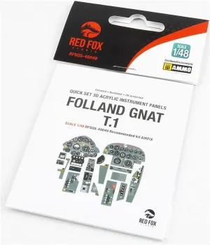 Red Fox Studio RFSQS-48049 1/48 Folland Gnat T.1 3D Acrylic Instrument Cockpit Panel (for Airfix)