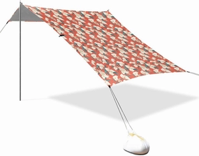 Retro Lily Flowers Foldable Beach Tent UPF50  Lightweight Portable Sunshade with Sand Pockets for Family Travel