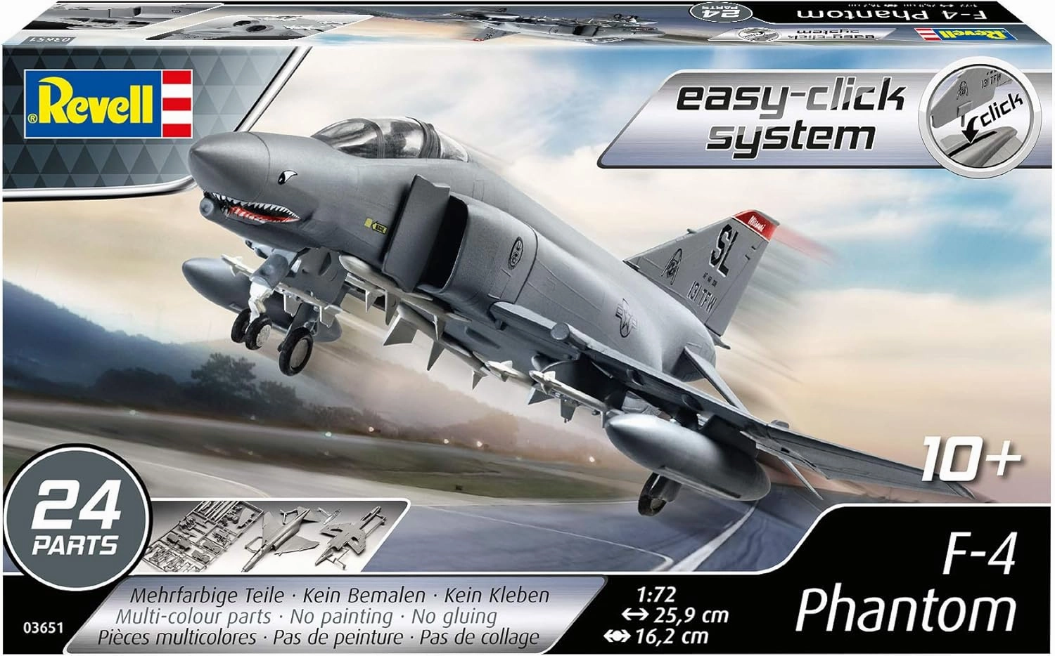 Revell 03651 F-4 Phantom (Easy-Click) Model Kit, Grey