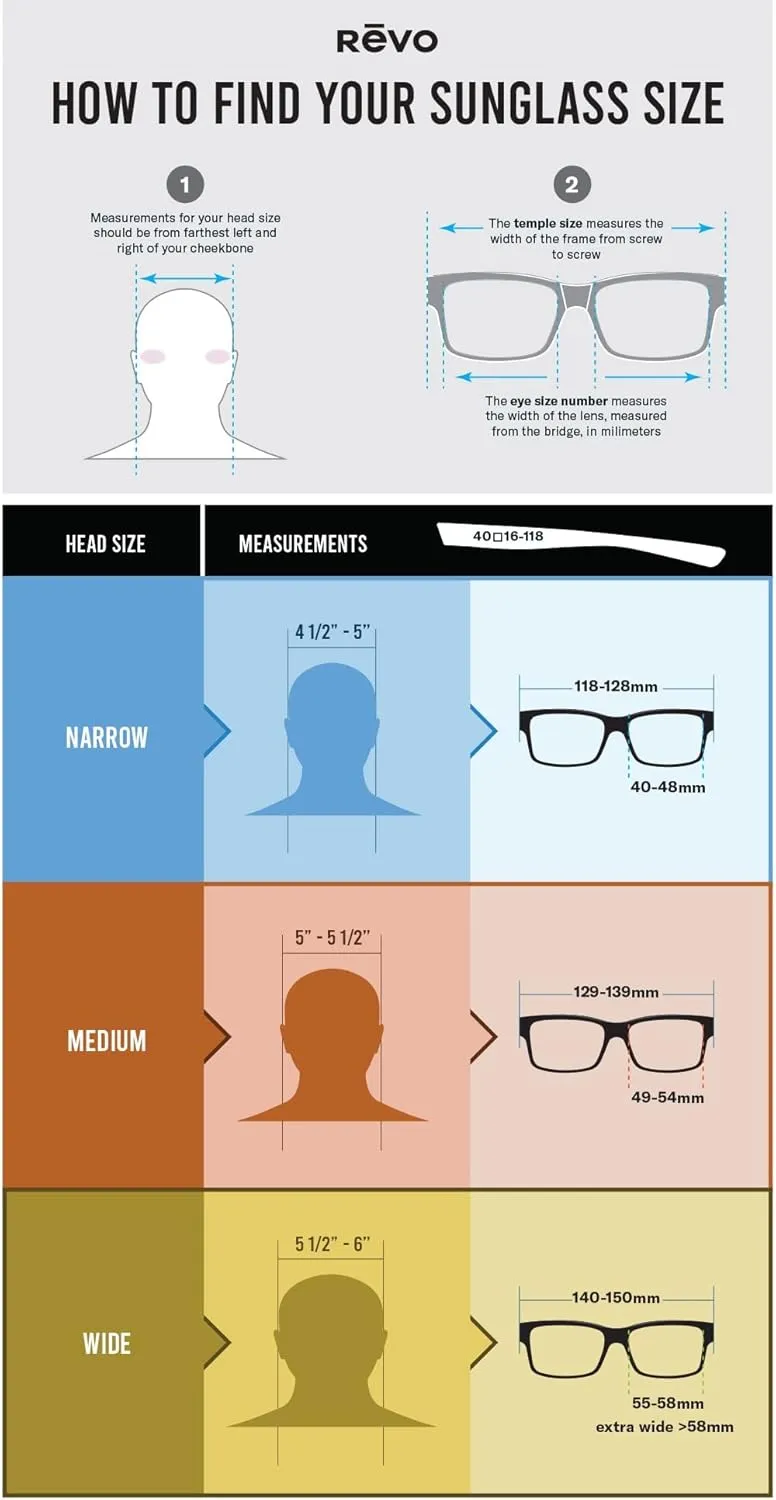 Revo Sunglasses Forge: Polarized Lens with Bendable Rectangle Wrap Frame