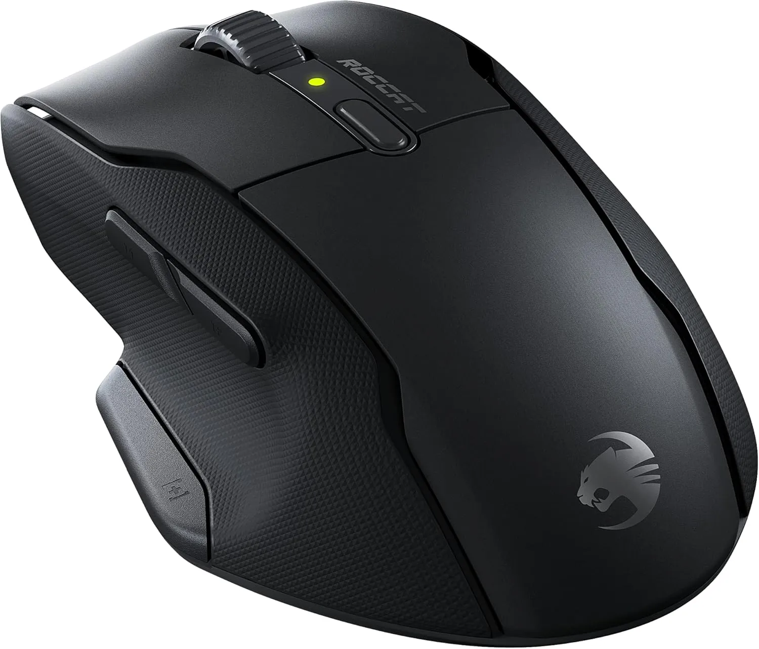 ROCCAT Kone Air - Wireless Ergonomic Gaming Mouse With 800-hour Battery Life, 19K DPI Optical Sensor, Double-Injected Rubber Side Grips, Programmable Button Design & Titan Optical Switches - Black