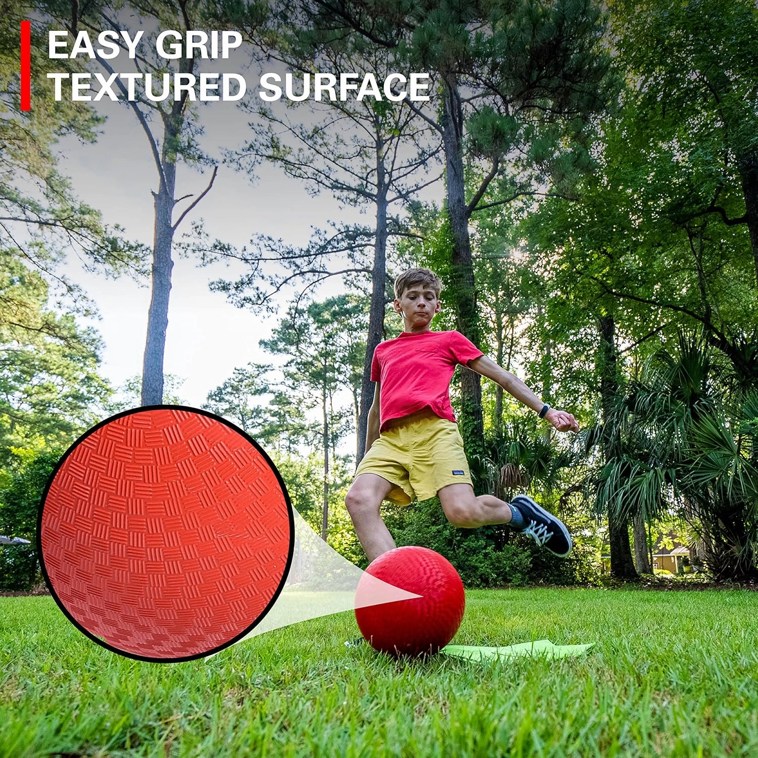 Rukket Kickball Set with Bases | Rubber Throw Down Plates and Kick Ball | Perfect for Kids and Adults | Playground and Backyard Game | Air Pump and Foul Line Cones