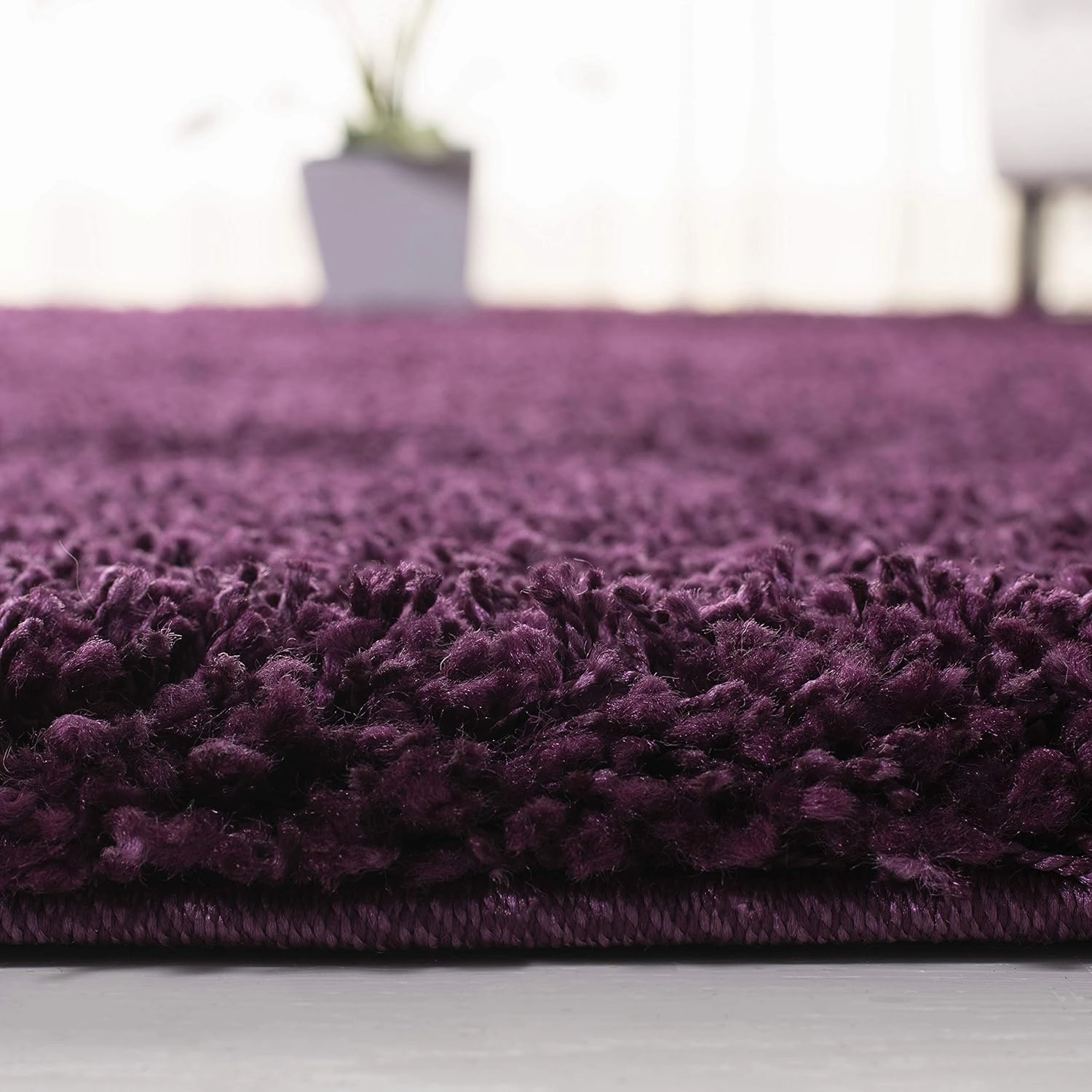 SAFAVIEH California Shag Collection Area Rug - 8' x 10', Purple, Non-Shedding & Easy Care, 2-inch Thick Ideal for High Traffic Areas in Living Room, Bedroom (SG151-7373)