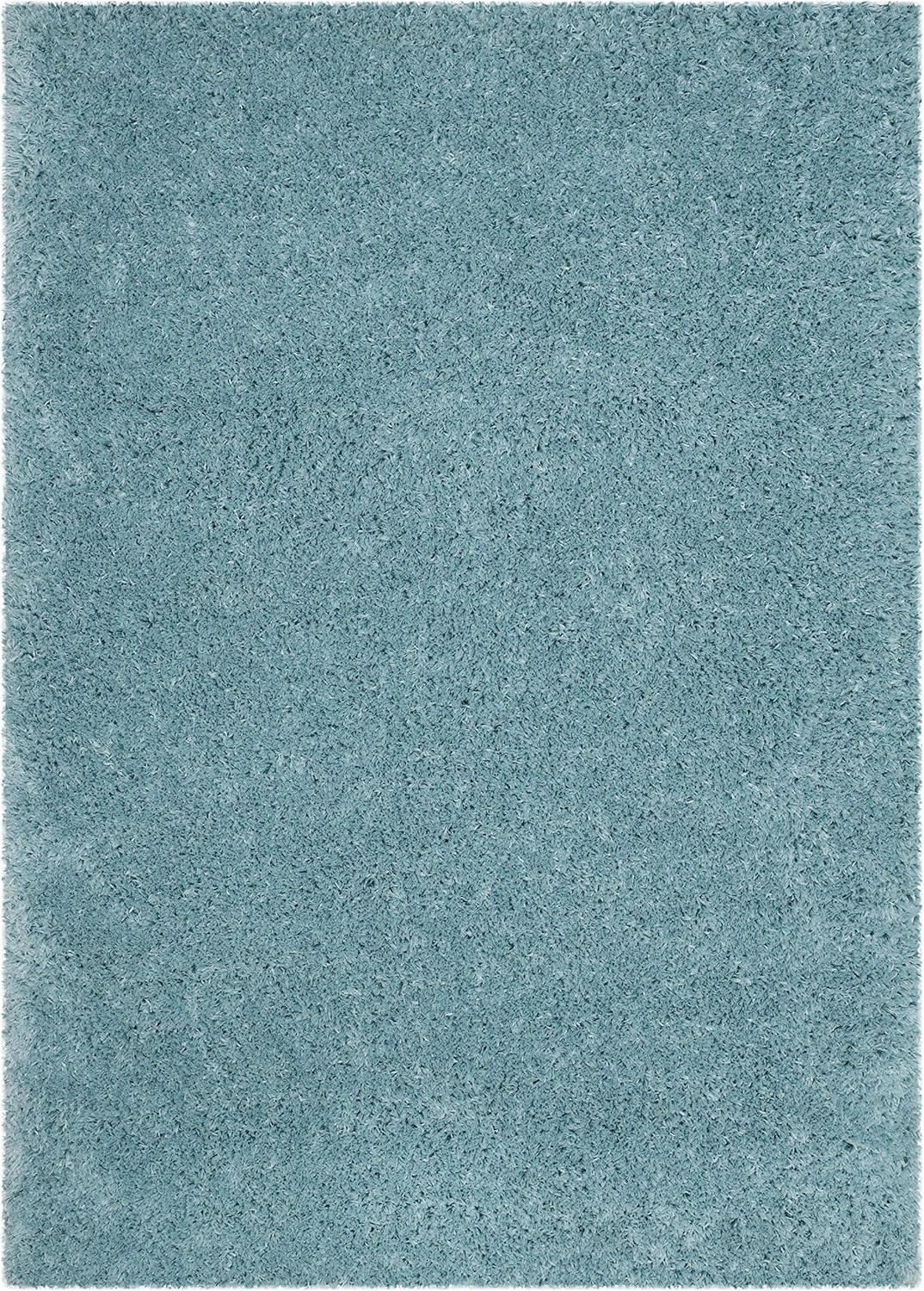 SAFAVIEH Polar Shag Collection 5 ft 1 in x 7 ft 6 in Light Turquoise PSG800T Solid Glam 3-inch Extra Thick Area Rug