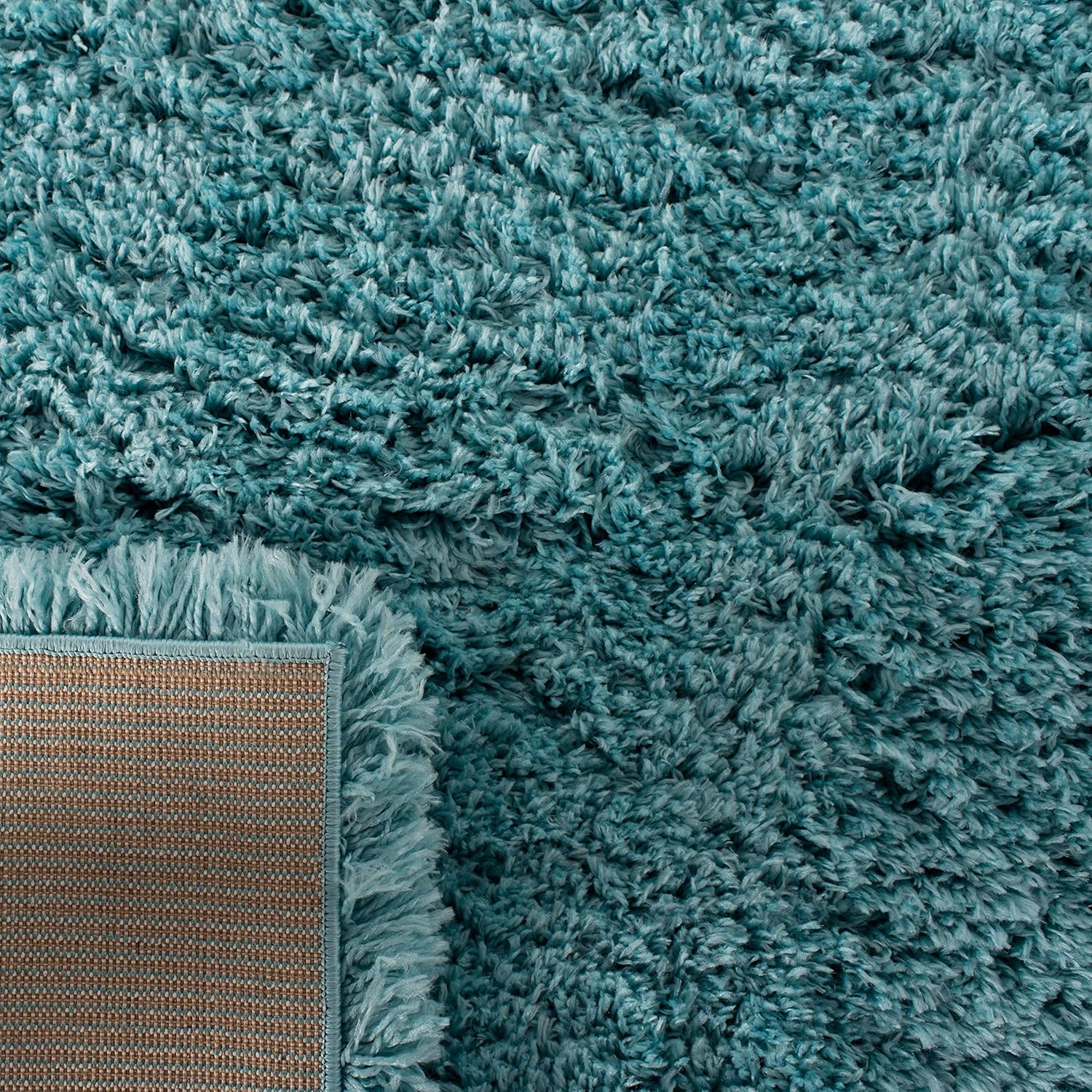 SAFAVIEH Polar Shag Collection 5 ft 1 in x 7 ft 6 in Light Turquoise PSG800T Solid Glam 3-inch Extra Thick Area Rug