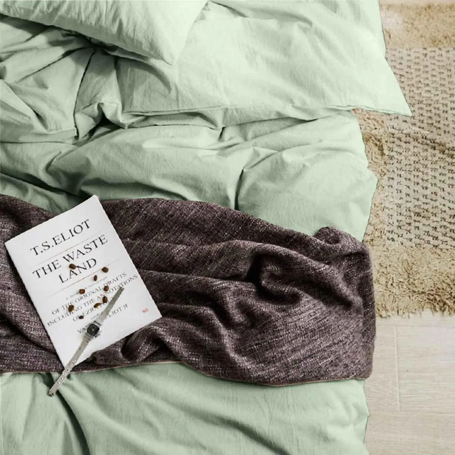 Sage Green Comforter Full Size, 3 Piece Soft Modern Bedding Set, Lightweight All Season Fluffy Bed Alternative Down Comforter with 2 Pillow Shams for Women Men