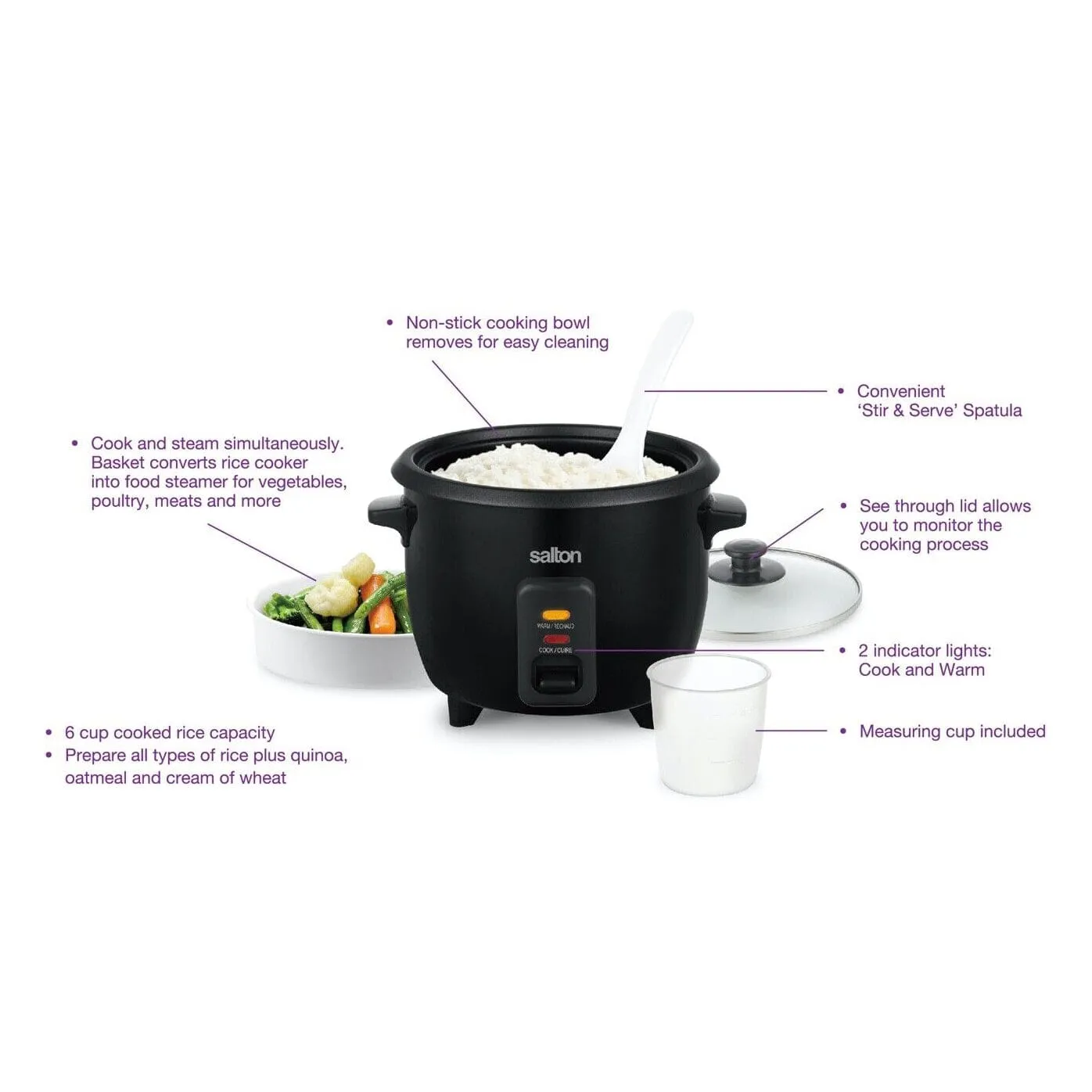 Salton Automatic 6-Cup Rice Cooker