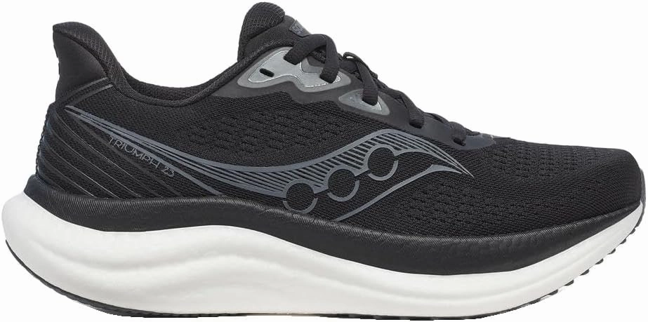 Saucony Women's Triumph 23 Sneaker, Black/White, 6.5