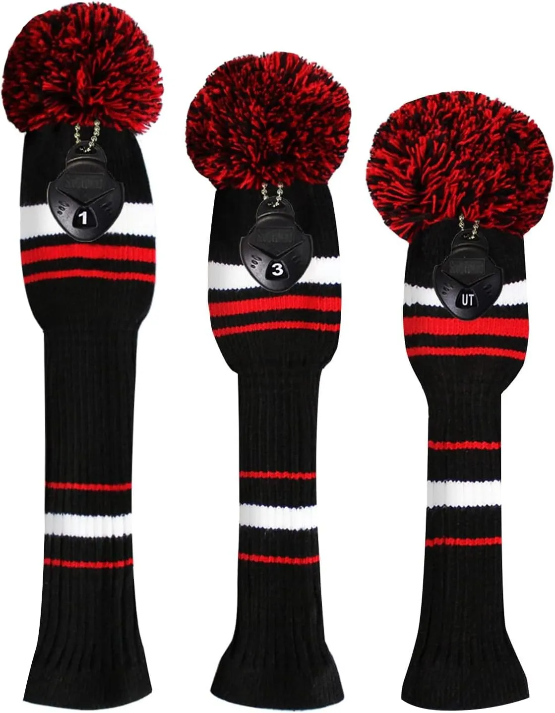 Scott Edward Golf Headcovers for Woods Set of 3 Fits Well Driver(460cc) Fairway Wood and Hybrid(UT) The Perfect Change for Golf Bag Interesting Pattern Styles