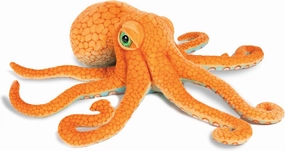 Sea Life Plush - Realistic Stuffed Animal Gift for Kids All Ages, Ocean Marine Creature Plushie, Christmas Birthday Gifts (Brown Octopus, 13") (19" Long)