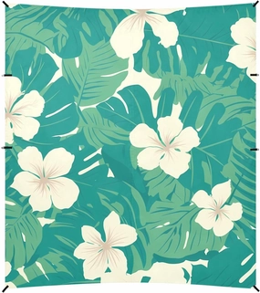 Seamless Pattern Monkey Palm Tropical Hawaiian_2 Beach Cabana Tent UPF50  Water-Resistant Large Sun Shelter Includes Sand Shovel, Sandbags, Stability Poles for Backyard and Camping