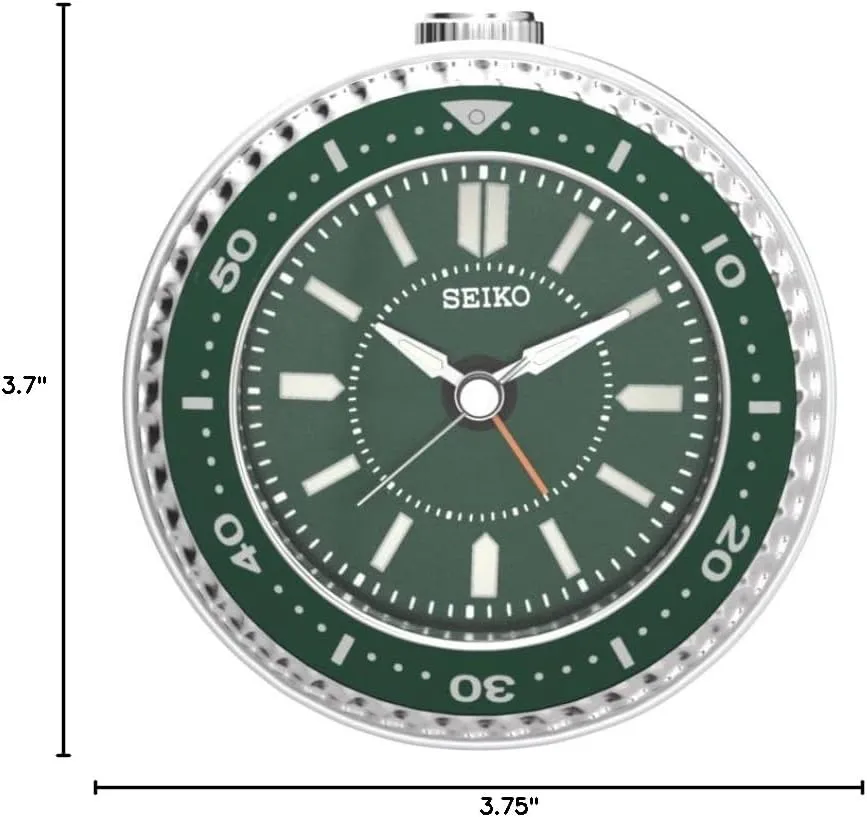 Seiko Mai Bedroom Alarm Clock, Metallic Green
