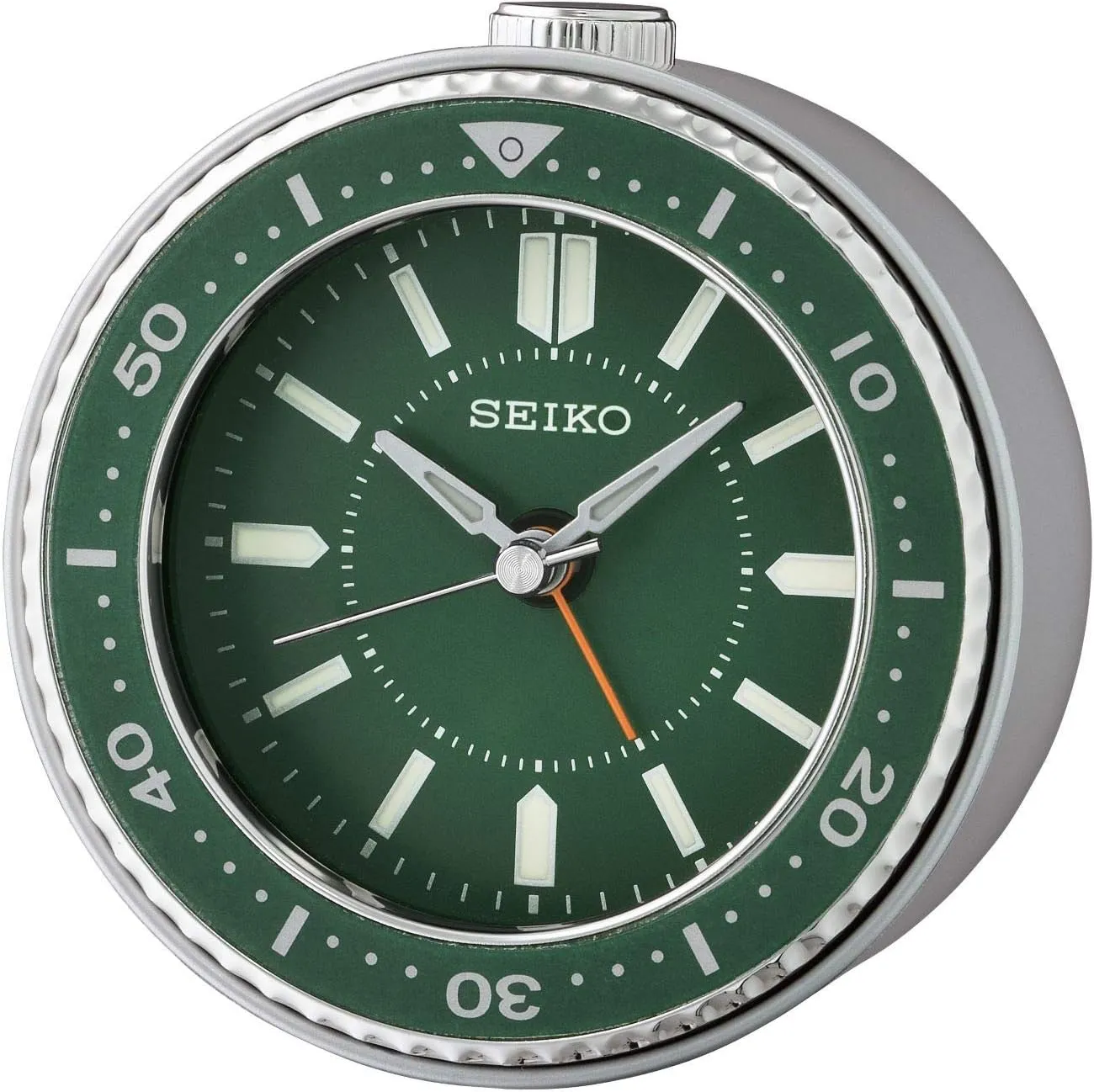 Seiko Mai Bedroom Alarm Clock, Metallic Green