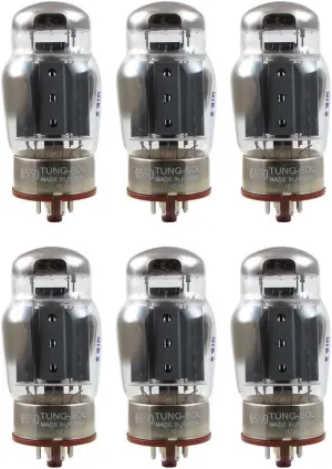 Sextet of Tung-Sol 6550 New Production Power Vacuum Tube