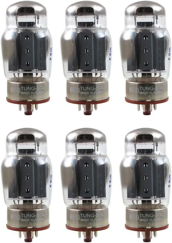 Sextet of Tung-Sol 6550 New Production Power Vacuum Tube
