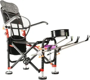 SEYFI Camping Chairs,Fishing Chair Beach Chairng Load-Beachair Outdoor Folding Fishing Chair Set Recliner Multi-Function Fishing Chair/D/Light Grey