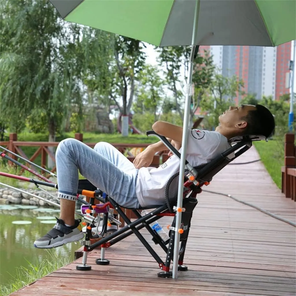 SEYFI Camping Chairs,Fishing Chair Beach Chairng Load-Beachair Outdoor Folding Fishing Chair Set Recliner Multi-Function Fishing Chair/D/Light Grey