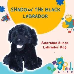 Shadow The Black Lab 8 inch Plush Puppy – Adorable Soft Dog Stuffed Animal Toy, Small Realistic Cuddly Pet for Kids, Toddlers, Plushie Gift for Dog Lovers and Collectors