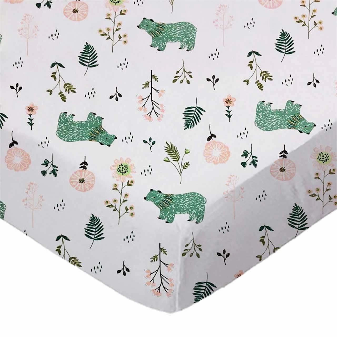 SheetWorld Fitted Pack N Play Playard Sheet Compatible with Maxi COSI Swift Play Yard 31 x 39 inches, 100% Cotton Jersey, Hypoallergenic, Butter Soft, Woodland Bears, Made in USA