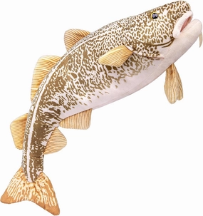 Simulation Codfish Cod Stuffed Plush Toy - 17inch Lifelike Depth Ocean Animals Pacific Cod Fish Plushie Toys Figur, Super Soft Plush Dolls For Kids Stuffed Model Educational Toys, Gifts For Kids