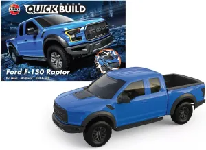 Skill 1 Model Kit F 150 Raptor Blue Snap Together Painted Plastic Model Car Kit by Airfix Quickbuild J6037