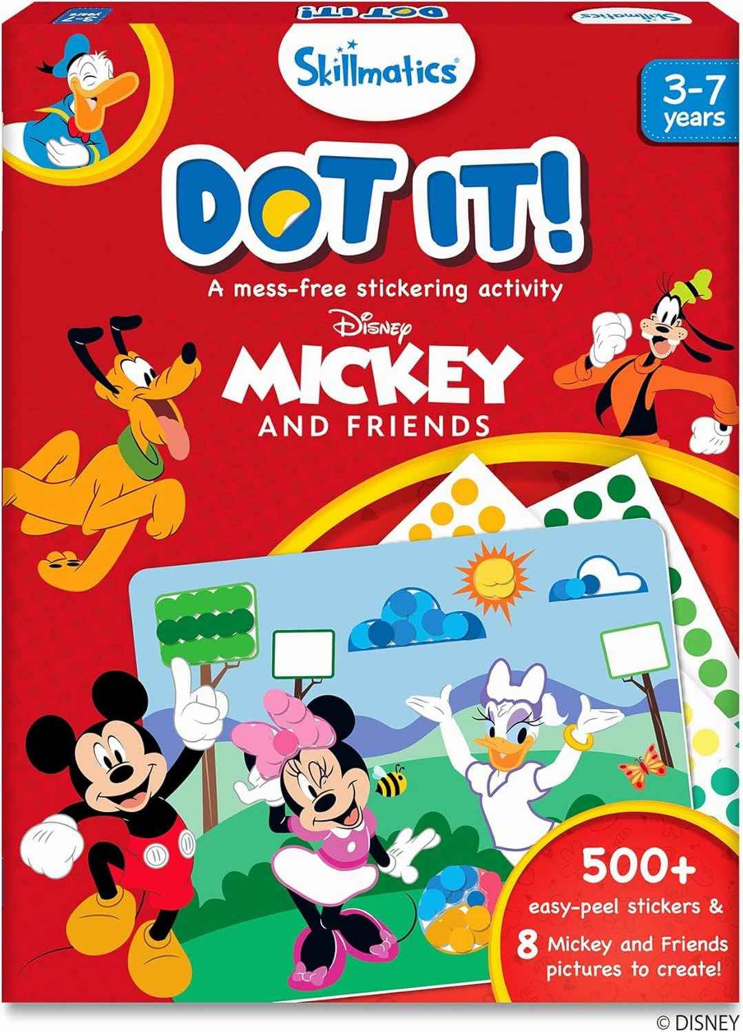 Skillmatics Dot It Sticker Art - Disney Mickey & Friends, Mess-Free Fun for Kids, 500  Stickers, Craft Kits, DIY Scrapbooking Activity, Travel Toys, Gifts for Boys & Girls Ages 3, 4, 5, 6, 7