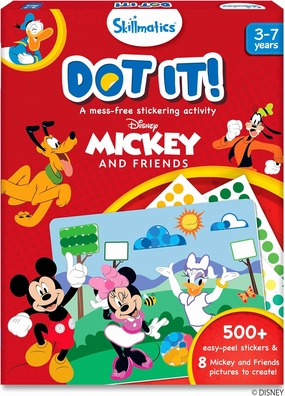 Skillmatics Dot It Sticker Art - Disney Mickey & Friends, Mess-Free Fun for Kids, 500  Stickers, Craft Kits, DIY Scrapbooking Activity, Travel Toys, Gifts for Boys & Girls Ages 3, 4, 5, 6, 7