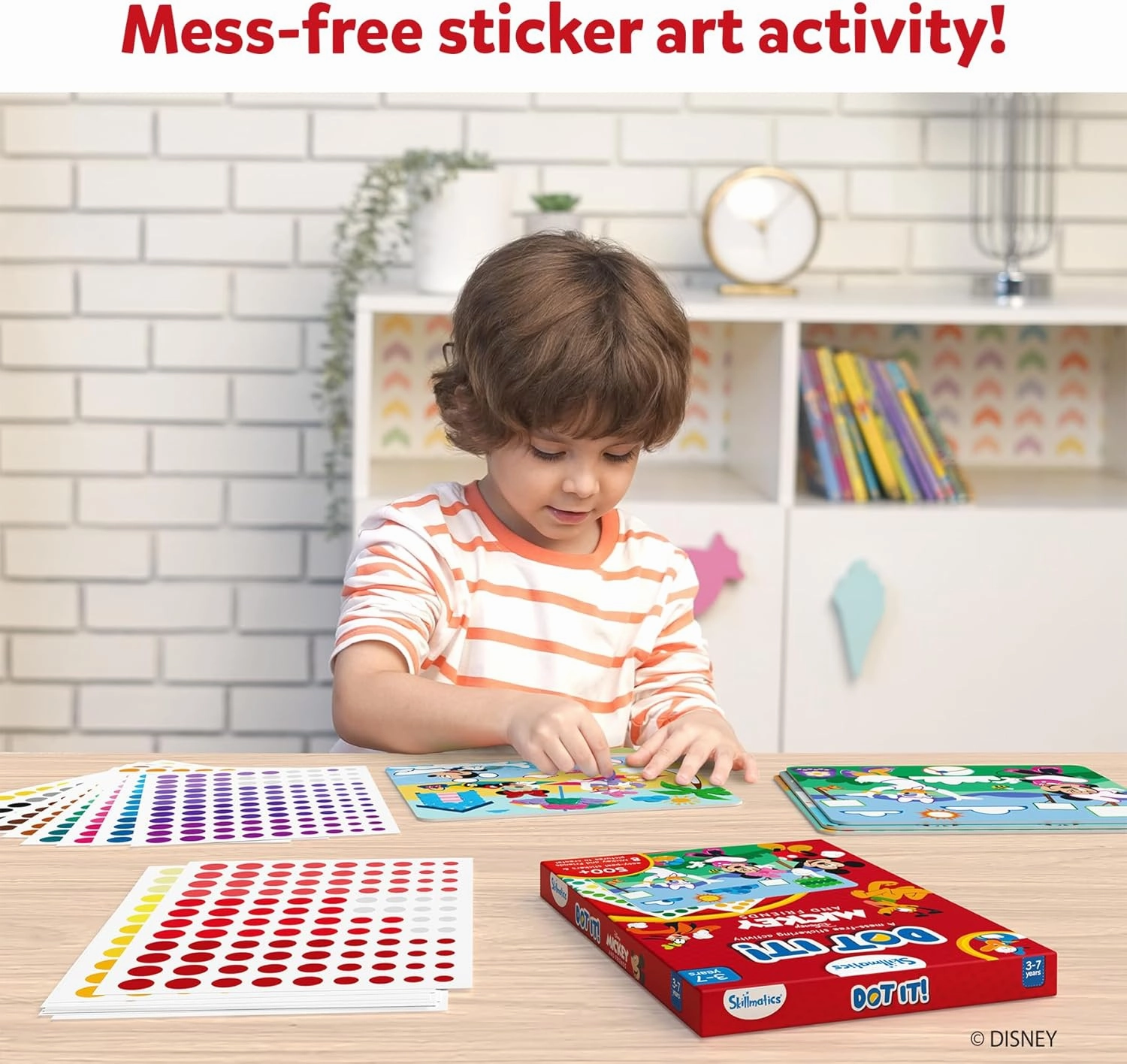 Skillmatics Dot It Sticker Art - Disney Mickey & Friends, Mess-Free Fun for Kids, 500  Stickers, Craft Kits, DIY Scrapbooking Activity, Travel Toys, Gifts for Boys & Girls Ages 3, 4, 5, 6, 7