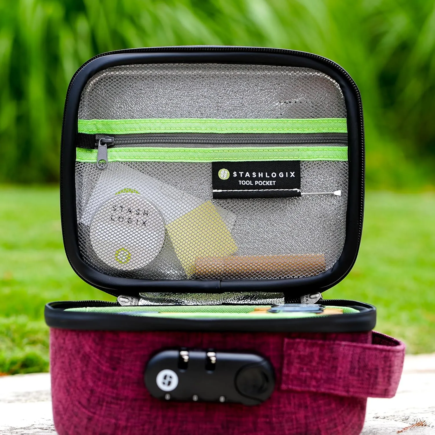STASHLOGIX SMELL CONTROL BAG with Combination Lock Smell Free Storage Bag: The Silverton